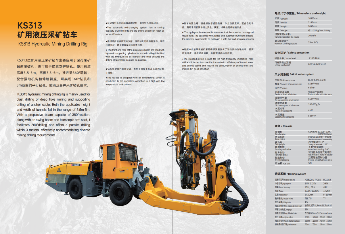 KS313 Hydraulic Underground Mining Drill Rig 2 05142035fe3e8364d224f35b40934ac0
