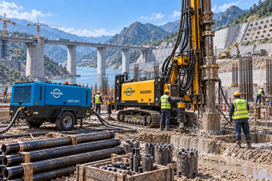 Foundation construction drilling