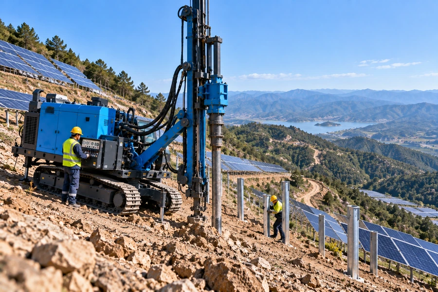 Hillside solar project