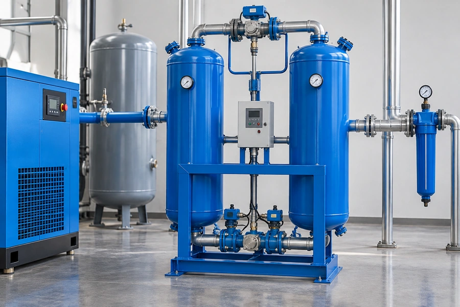 ![Heatless air dryer removing moisture from compressed air using desiccant adsorption](https://kaishanpro.com/wp-content/uploads/2026/09/How-Does-a-Heatless-Dryer-Work.webp "Heatless Air Dryer")