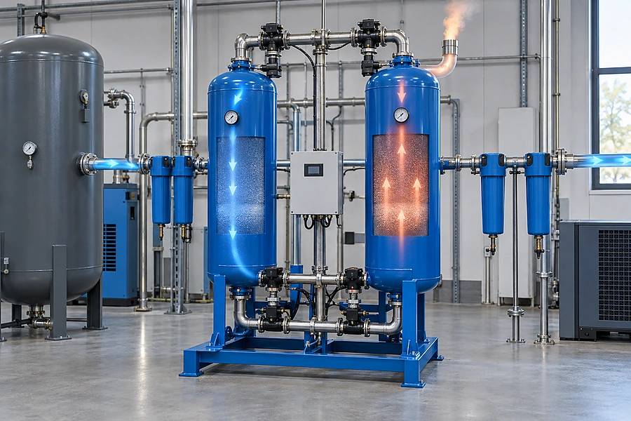 ![Regenerative desiccant dryer removing moisture from compressed air through adsorption and regeneration](https://kaishanpro.com/wp-content/uploads/2026/09/How-Does-a-Regenerative-Desiccant-Dryer-Work.webp "Regenerative Desiccant Dryer")