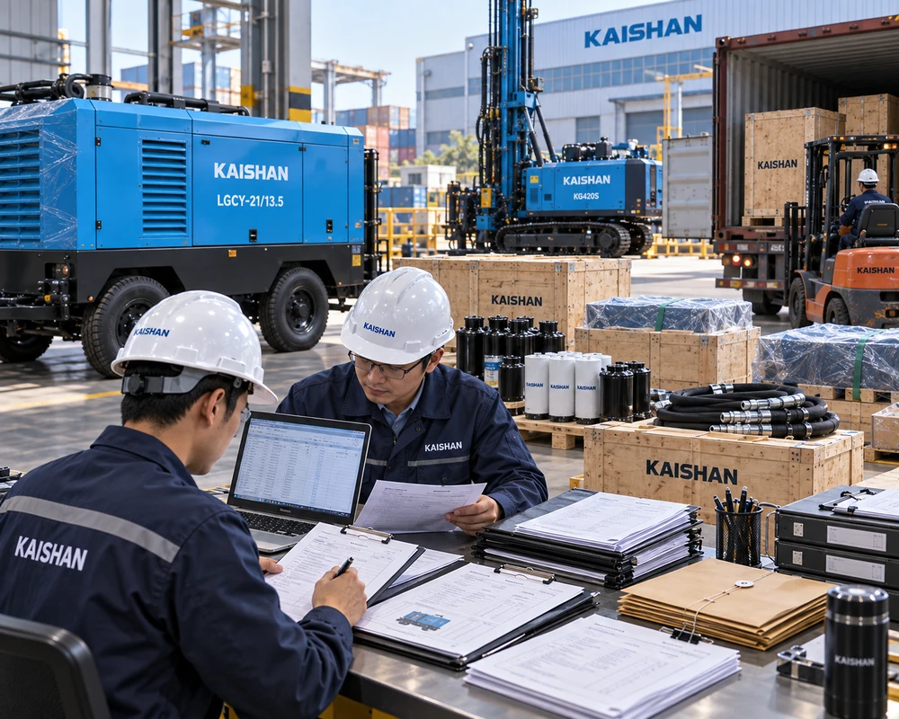 Order information checked against Kaishan equipment details