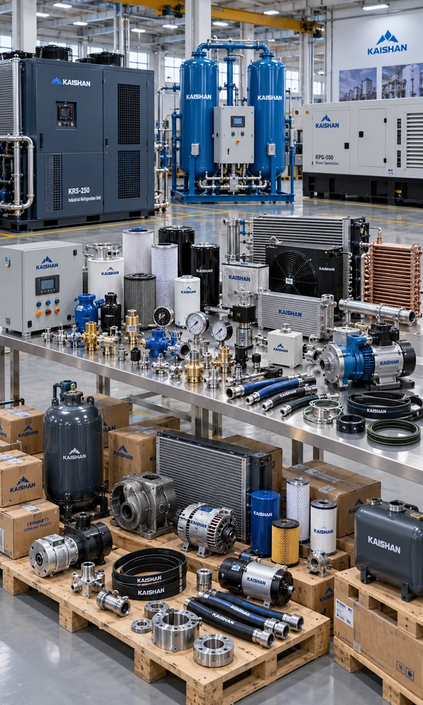 Industrial impeller, gear, heat exchanger, sensors and electrical components