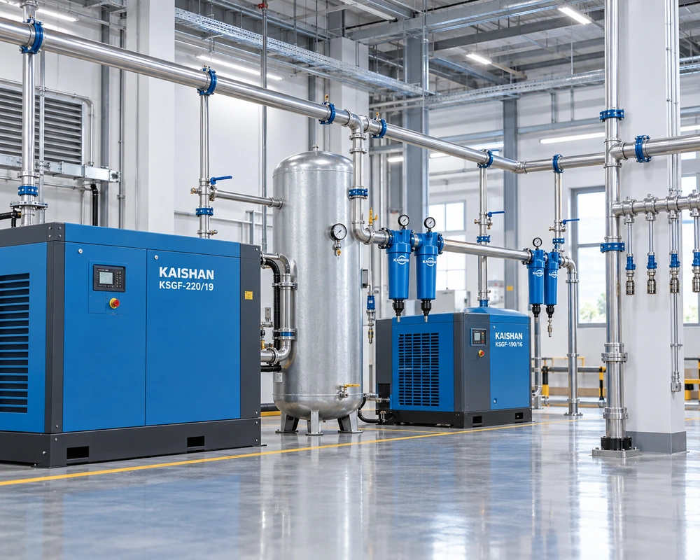 Compressed air piping and distribution system