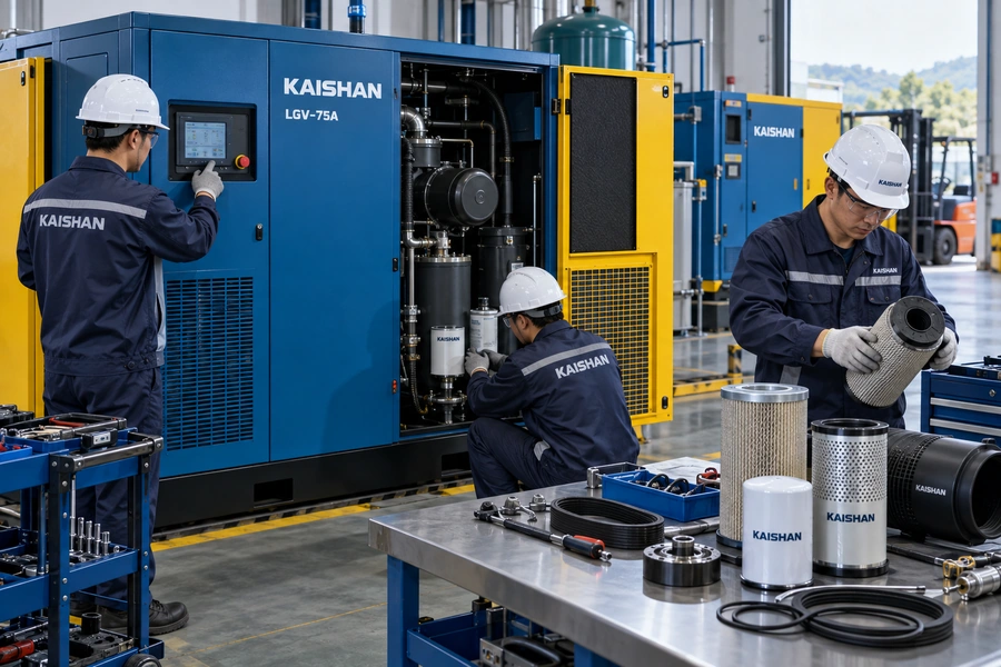 Screw air compressor maintenance