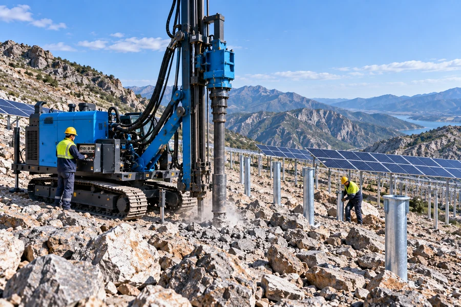 Solar project on rocky ground
