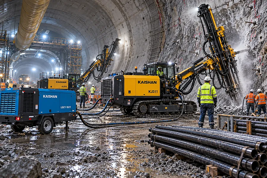 Tunnel and construction drilling rig
