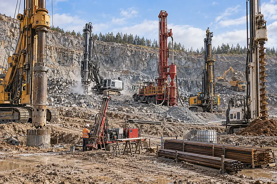 ![Different types of drill rigs used for construction mining and industrial drilling](https://kaishanpro.com/wp-content/uploads/2026/09/What-Are-the-Different-Types-of-Drill-Rigs.webp "Types of Drill Rigs")