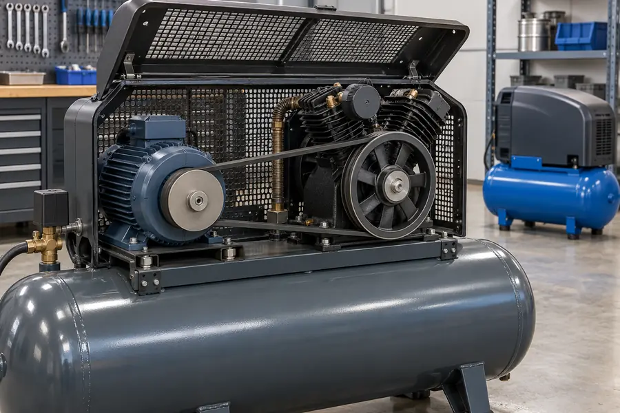 ![Belt-driven air compressor using a motor and belt for reliable power transmission](https://kaishanpro.com/wp-content/uploads/2026/10/Is-the-Air-Compressor-Belt-Driven.webp "Belt-Driven Air Compressor")