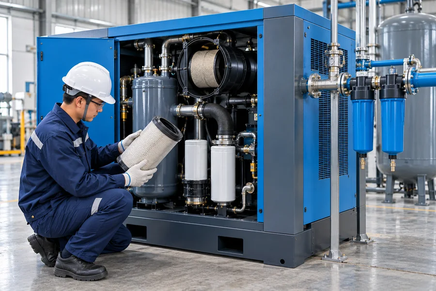 ![Air compressor filters used to remove contaminants and protect system performance and air quality](https://kaishanpro.com/wp-content/uploads/2026/10/When-Do-Air-Compressors-Need-Filters.webp "Air Compressor Filters")